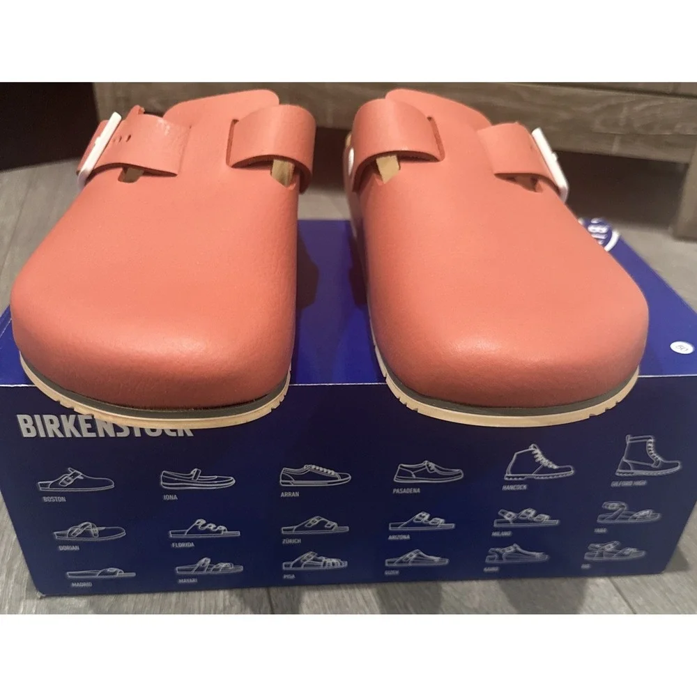 Birkenstock Unisex EU47 L16M14 Regular Boston PRO Clogs Mars Red Coated Leather